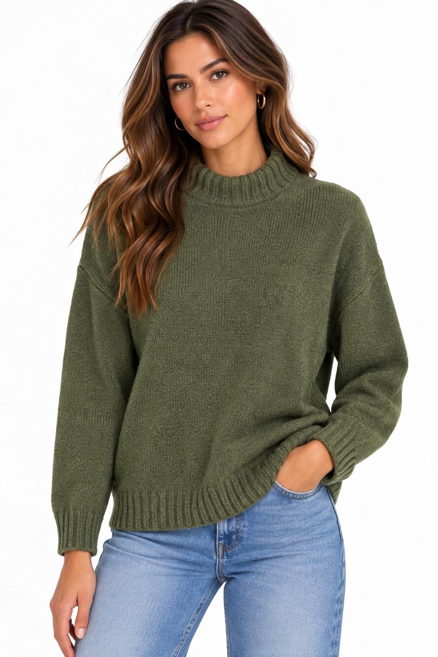 ID Ideology Olive Green Mock Neck Sweater NWT Size Medium